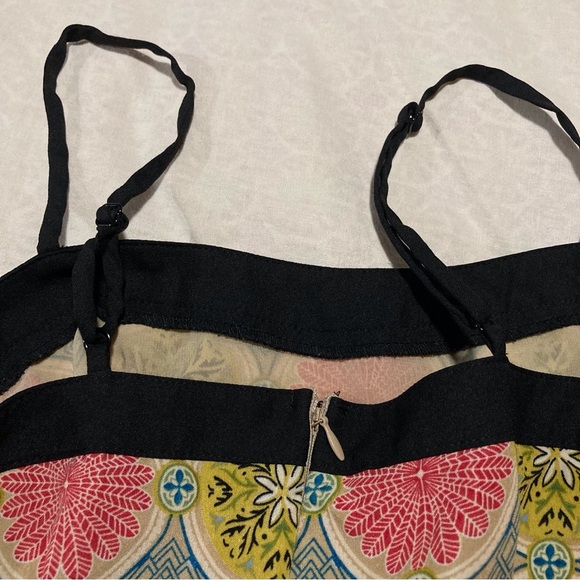 pure sugar Mini Dress with Black Lace Waistline | Vibrant Medallion Print - Picture 13 of 15